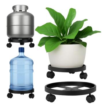 Imagem de Kit com 2 Suportes botijão e vasos com Rodinhas 360° – Para Botijão, Plantas e Galão | Suporta até 55kg