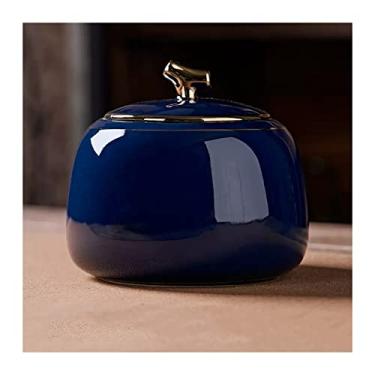 Imagem de Lata de chá Caixa de chá de cerâmica brilhante, recipiente para armazenamento de chá, latas, jarra com tampa hermética, lindo tanque para chá, café, ervas, açúcar, especiarias, nozes, 800ML Caixa de c