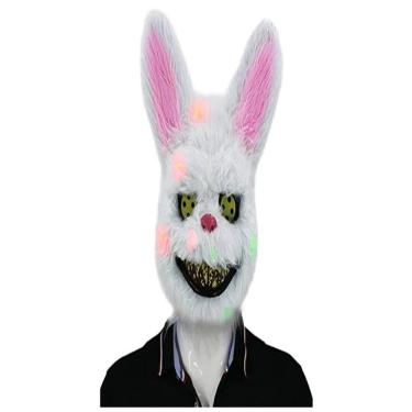 Imagem de Máscara Pelúcia Coelho Led Terror Festa Halloween Fantasia