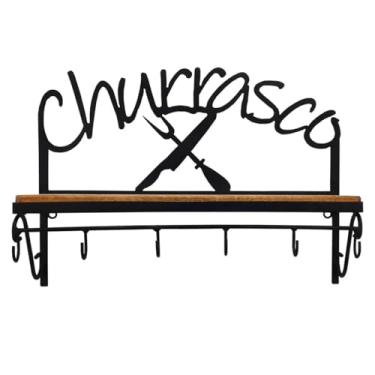 Imagem de Prateleira de Cozinha para Área de Churrasco e Área Gourmet Organizador de Temperos e Utensílios