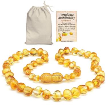 Imagem de Colar De Ambar Infantil Original Bebe Neném Dentição 33Cm