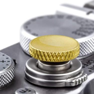 Imagem de Acessórios do botão de liberação do obturador Fuji: Botão de obturador macio da câmera Fujifilm - Botão de obturador dourado para Canon Nikon Leica Film X100vi X100v X100Ff Xt5 Xt4 Xt3 Xt2 Xt30 Xt20