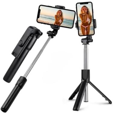 Imagem de Bastão Tripé 3 em 1 com Controle Bluetooth Remoto – Selfie Stick Dobrável 360° para Celular e Câmera com Tripé Estabilizador, Pau de Selfie Portátil Retrátil