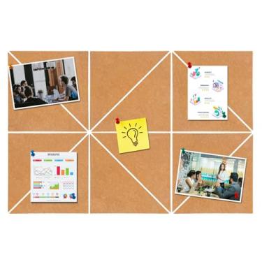 Imagem de HULAVO Placa de cortiça de feltro triangular, autoadesiva, faça você mesmo, placa de avisos de feltro com 35 pinos para escritório, escola, casa, decoração de parede, adesivos, memos, fotos, exibição