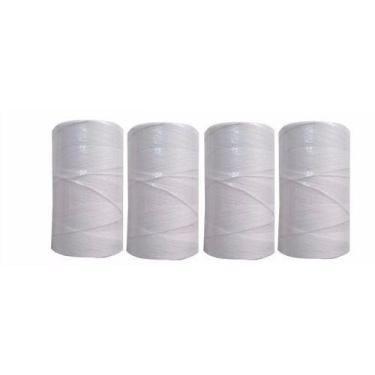 Imagem de Barbante De Amarrar Linguiça Kit 4 Unidades Branco Algodão - ab