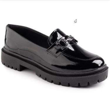 Imagem de Mocassim Tratorado Feminino - Zature Store, Preto verniz, 38