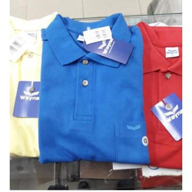 Imagem de Camisa polo malha piquet masculina cor Azul Royal M - JS, Amarelo, M