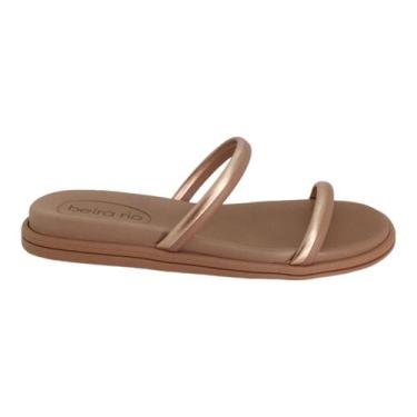 Imagem de Sandália Beira Rio Papete Tamanho Especial REF-8488.105, Nude, Ouro, R