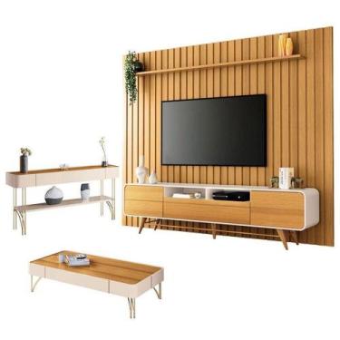 Imagem de Rack Bancada época Com Painel Ripado You 2.7 Com Mesa De Centro Cadenz