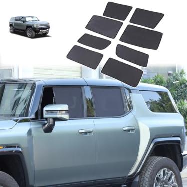 Imagem de Para Hummer EV Acessórios Persianas de Janela Lateral do Carro e Kit de Cobertura de Toldos de Sol para Janela Traseira 8 Peças Brilho Respirável Cortinas de Privacidade de Carro Bloco de Luz para