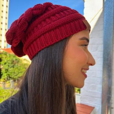 Imagem de Touca Caída Tricô Gorro Boina Beanie Lã Masculina Feminina Macio Quent
