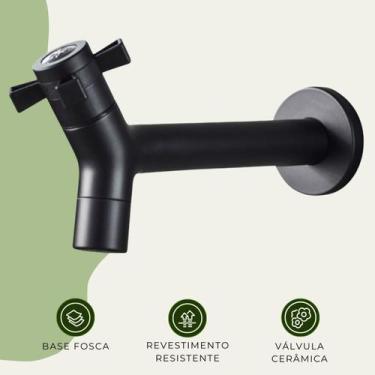 Imagem de Torneira Jardim Lavabo Cozinha Banheiro Aço Inox Manopla Flor de Pared