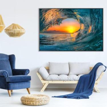 Imagem de Quadro Decorativo Ondas Do Mar - MeMoldura, Chassi Borda Infinita, 80x