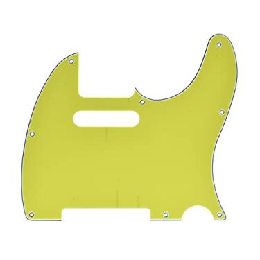 Imagem de KAISH 8 furos estilo Tele Guitar Pickguard TL Pick Guard Scratch Plate para Telecaster/Tele Yellow 3 Ply