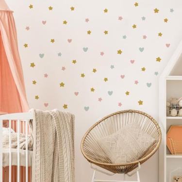 Imagem de Adesivo de Parede Estrelas e Corações 58un Cobre 2m² - Quartinhos