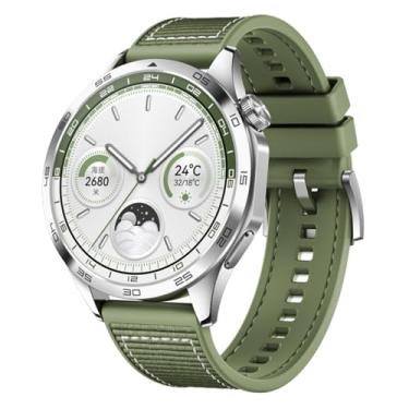 Imagem de HAOZHI 22mm Pulseira Compatível com Huawei Watch GT 6 5 4 3 2 46mm,GT6 GT5 GT3 GT2 Pro 46mm,GT3 SE,Watch 5 4 3 Pro,Bracelete Correia de Nylon para Huawei Ultimate 2 Design,Buds,GT Runner (Verde)