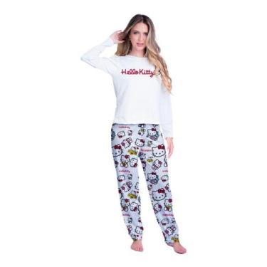Imagem de Pijama inverno Kaka Adulto HELLO KITTY I de frio Feminino Roupa De Dor