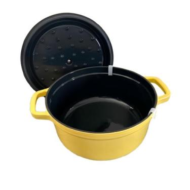Imagem de Panela de ferro esmaltada premium  cozimento uniforme e durabilidade -