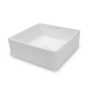 Imagem de Cuba de Apoio para Banheiro/lavabo Cerâmica Quadrada 38 Cm Manplex