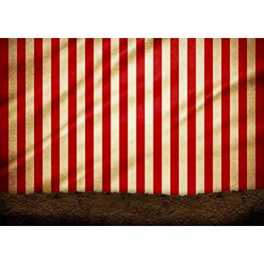 Imagem de BELECO Pano de fundo para fotografia de carnaval de circo, 2,7 x 1,8 m, listras vermelhas e brancas, cenário de barraca de circo, palhaços malvados, tema de carnaval, decoração de festa de Halloween