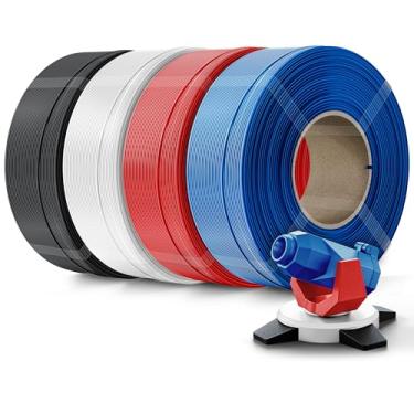 Imagem de Creality Refil de filamento PETG Filamento de impressora 3D de 1,75 mm, refilamento de 4 kg para carretel reutilizável de laboratório bambu, precisão dimensional ± 0,03 mm, preto + branco + vermelho +