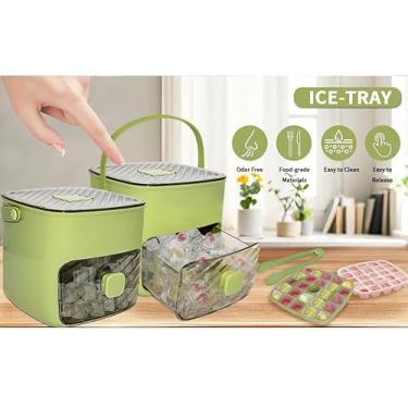 Imagem de Máquina de Gelo Portátil para Bancada, Fabricação Rápida, com Gaveta de Armazenamento (Verde)