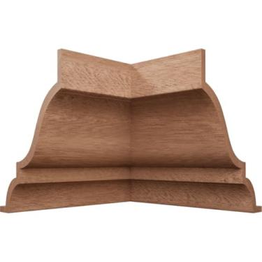 Imagem de 2 1/10.2 cm P x 8 cm A WM49 Americraft Solid Hardwood Stain Grade MiterLink Crown Molding Inside Corner, Sapele (Matches Moulding MLDW01X04WM49SA)