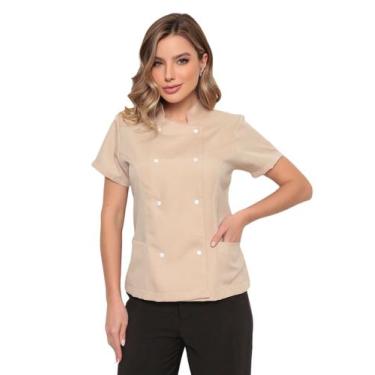 Imagem de Dolma Chef Feminina Manga Curta Bege Lu - Gardenia Jalecos, GG