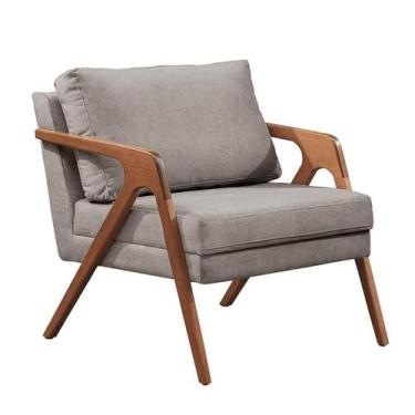 Imagem de Poltrona Mona Luxo Madeira Maciça Tecido Linho - MAGIV ESTOFADOS, Linh