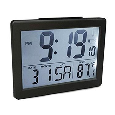 Imagem de Atomic Desk/bedroom Alarm Clock Black-3.8cm Time Number, Back White Light New
