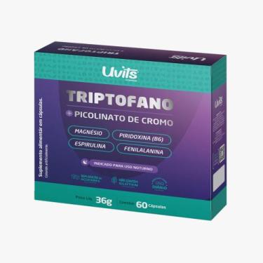 Imagem de Triptofano 5htp Serotonina + Picolinato Cromo 60 Cáps Uvits