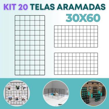 Imagem de Kit 20 Telas Aramada 30x60cm Painel Home Office Mural Recados Planejam