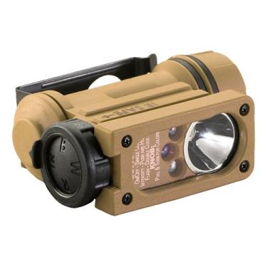 Imagem de Streamlight Lanterna militar compacta Sidewinder 14102 de 55 lúmens com suporte para capacete e bateria de lítio em concha, coiote