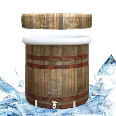 Imagem de B&Y Banheira de gelo GG, banheira de imersão a frio para adultos, banheira fria portátil de 80 cm Ø para atletas, banheira de hidromassagem independente para terapia de água fria