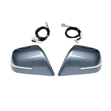 Imagem de Capa de espelho compatível com Tesla Model 3 2017-2023 Tampa de visão traseira lateral externa do carro, capa de retrovisor reversa com luz LED de substituição(GRAY)