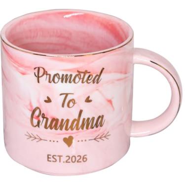 Imagem de Mugpie Promoted to Grandma 2026 Gifts Caneca de café - Presente de aniversário engraçado para mãe irmã melhor amiga - Presentes de Natal de Dia das Mães de Filha Filho Irmão BFF - Presente de Primeira