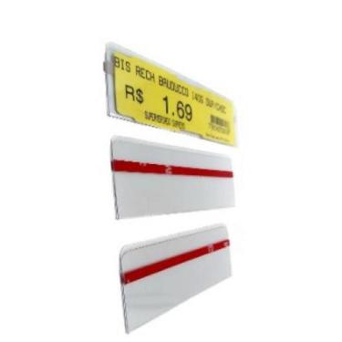 Imagem de Porta Etiqueta de Base 60 x20mm Pvc modelo 'U' Com Fita - 100 Unidades