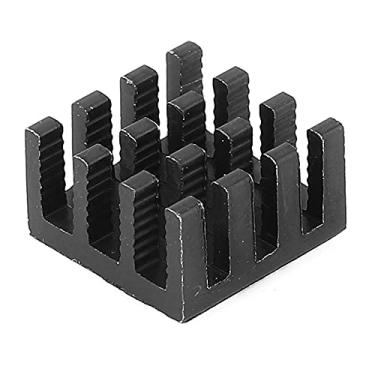 Imagem de Garosa Dissipador de Calor de Alumínio 14x14x8mm, Condutividade Térmica, Leve Com Adesivo, Substituição Ideal para Equipamentos elétricos. Compatível Com, LED, Roteador, CPU, etc. (Preto)