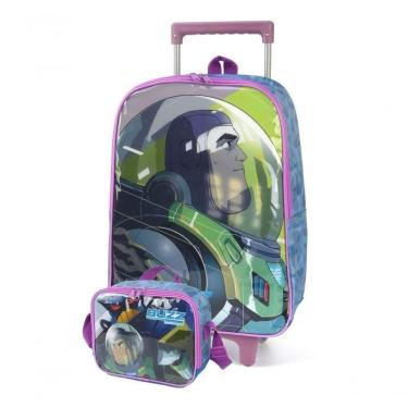 Imagem de Kit Mochila Rodinha Lancheira Infantil Escolar Menino Toy Story Buzz