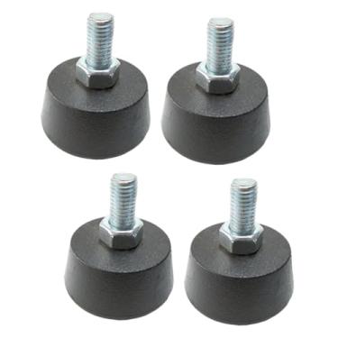 Imagem de YIJU 4 peças de suporte para bicicleta ergométrica, borracha niveladora com absorção de choque, antiderrapante, academia, fitness, preto, suporte para