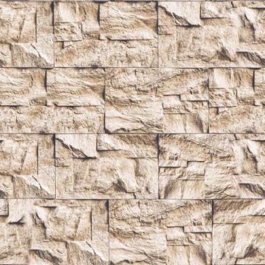 Imagem de Papel De Parede Adesivo Efeito Pedra San Tomé Marrom Claro Nude 3m