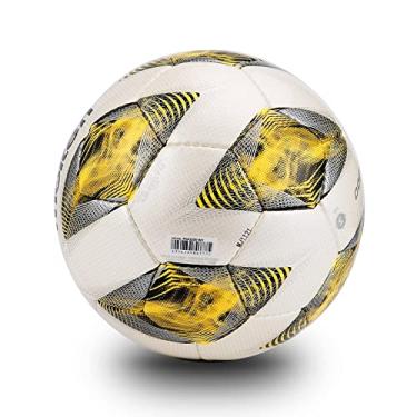 Imagem de Bola de futebol de couro PU macio, esportes de equipe internos ao ar livre, jogo de treino de jogo, jogo de futebol, presente para jovens adultos, F5A3200 amarelo 1 peça