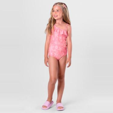 Imagem de Maiô Infantil Menina Com Proteção Uv Rosa Brandili