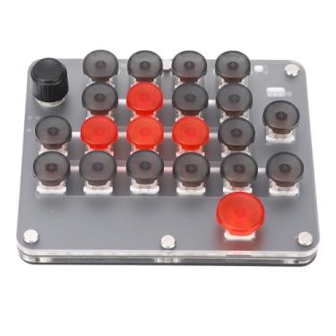 Imagem de Ymiko One Handed Macro Mecânica Teclado 21 Teclas Programáveis RGB Backlit USB C BT Conexão Interruptor Vermelho Portátil Profissional Gaming Teclado para Gamers Programadores