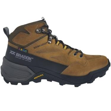 Imagem de Coturno Unissex Casual em Couro Dia a Dia Trilha Caminhada Solado Tratorado Bradok Haka Trail Hi Hkt5200