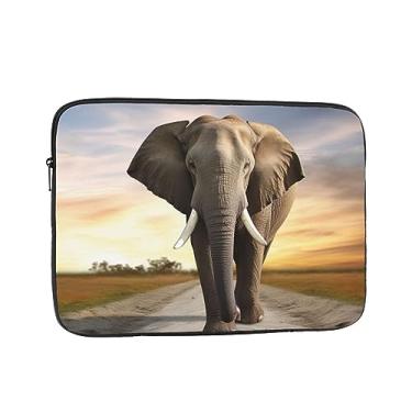 Imagem de Capa para laptop, bolsa de transporte de elefante andando para laptop, capa protetora para notebook de 17 polegadas