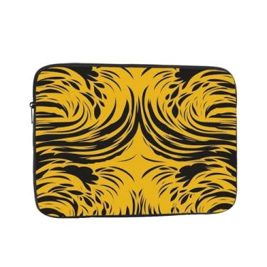 Imagem de Capa para laptop amarela e preta mostarda 38.1 cm à prova de choque capa protetora para notebook resistente à água bolsa de computador bolsa para computador portátil pasta para laptop para homens e