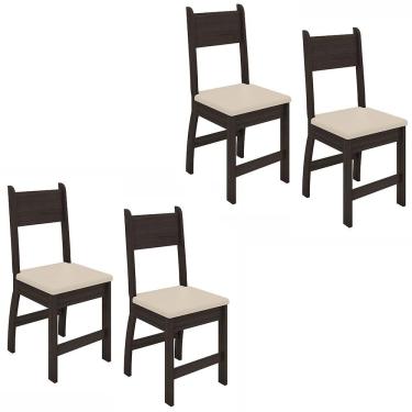 Imagem de Kit de 4 Cadeiras Milano com Tecido em Material Sintetico