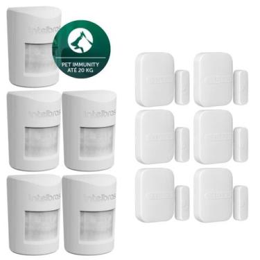 Imagem de Kit Sensores de Alarme Intelbras Sem Fio 5 IVP 1000 PET 6 XAS LIGHT Pr