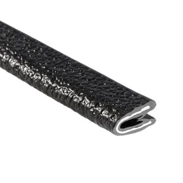 Imagem de TRIM-LOK Acabamento de borda – serve para borda de 1/81.3 cm, comprimento da perna de 7/40.6 cm, comprimento de 6,5 m, preto, textura de seixo - Protetor de borda de PVC flexível para superfícies